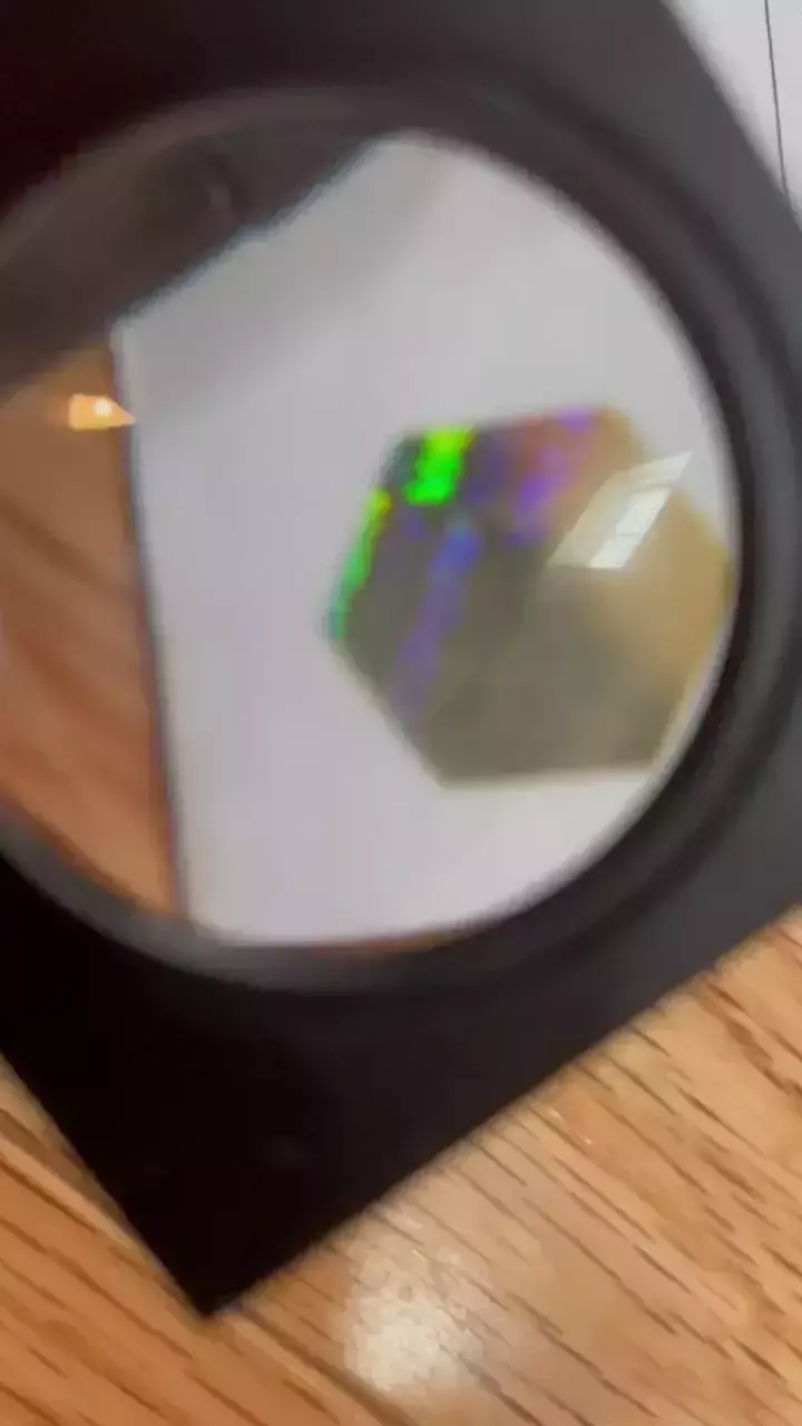 up-close look at a security hologram on a set of transcripts