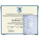 Set of score sheets from GED testing center with blue crest next to set of transcript score sheets that break down fields of study and final scores