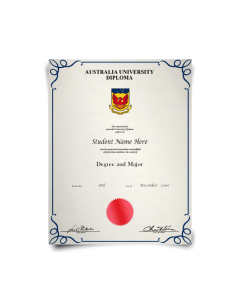 Fake College Diploma from Australia Featuring Replica University Design with Authentic-Like Crest