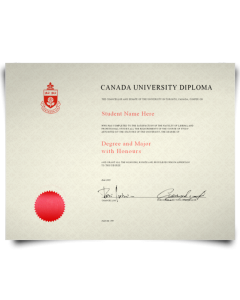 Fake College Diploma from Canada Featuring Replica University Design with Red Wax Seal