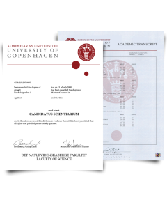 Fake College Diploma and Transcript from Denmark — Complete Copenhagen and Aarhus University Set