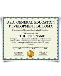 Fake GED Diploma from USA with Realistic High School Equivalency Design