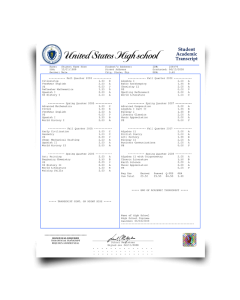 Fake High School Transcript from USA