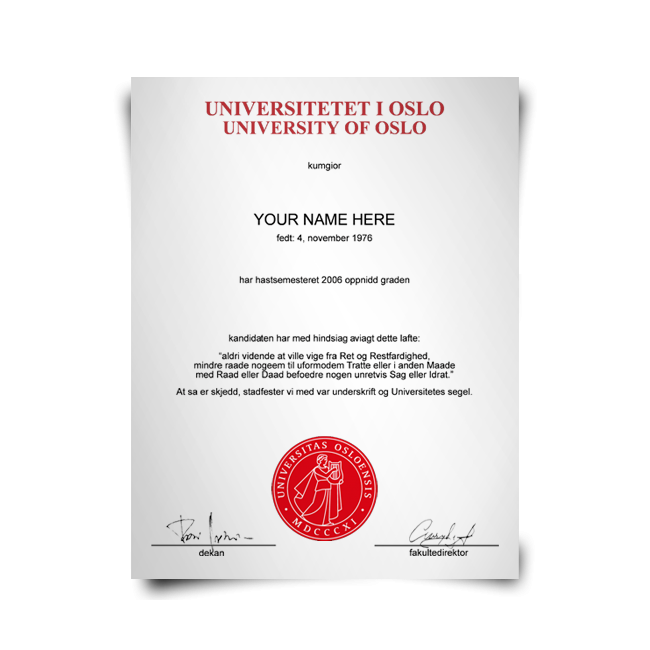 Fake Diploma from Norway University