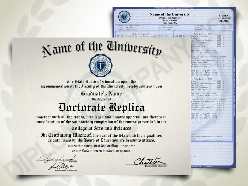 Fake Doctorate and PhD Degree and Transcript