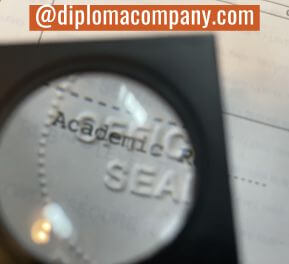 up-close image of a registrar academic seal stamp on a fake transcript