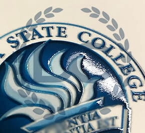 Raised seal on diploma from Daytona State College